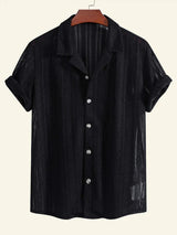 Kortærmet Skjorte Herre - Stilfuld Button-Down Skjorte til Mænd