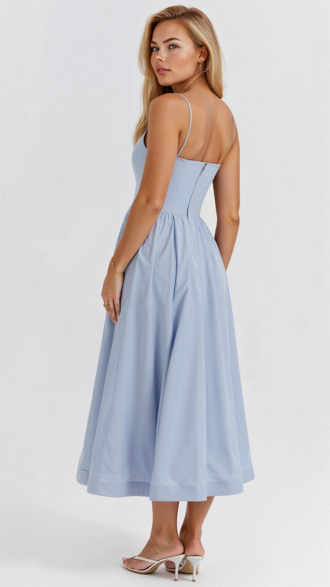 Kvinders A-line Midi Kjole i Ascot Stil