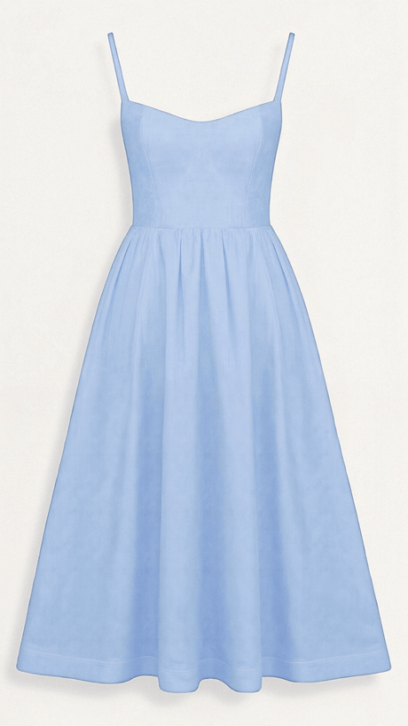 Kvinders A-line Midi Kjole i Ascot Stil