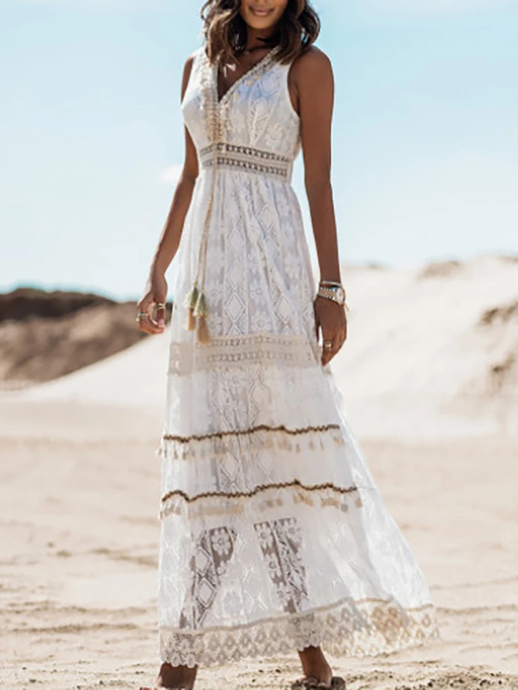 Kvinders Boho Maxi Kjole