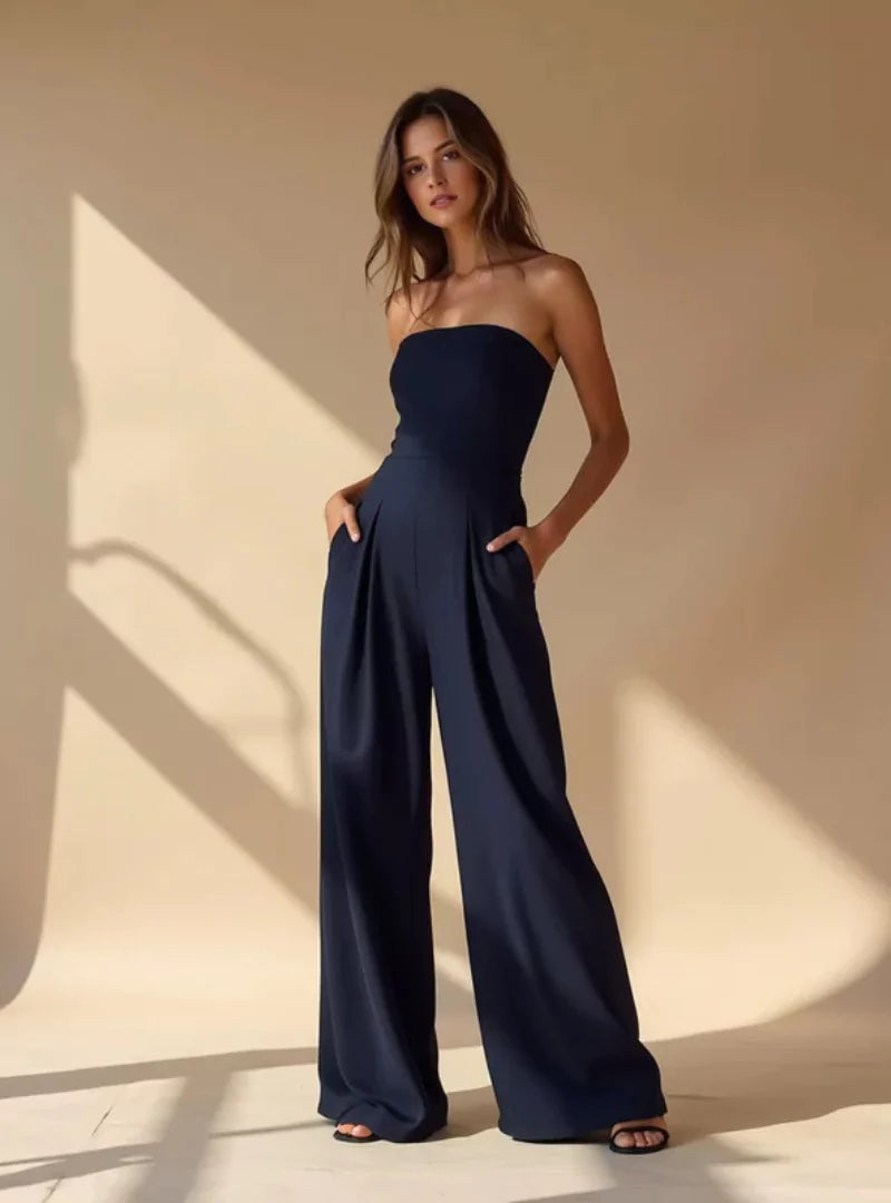 Kvinders Jumpsuit med Brede Ben - Minimalistisk Buksedragt