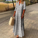 Kvinders Langærmet Boho Maxi Sommerkjole