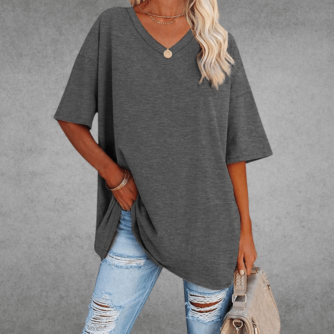 Kvinders Oversize T-shirt med V-hals