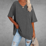 Kvinders Oversize T-shirt med V-hals