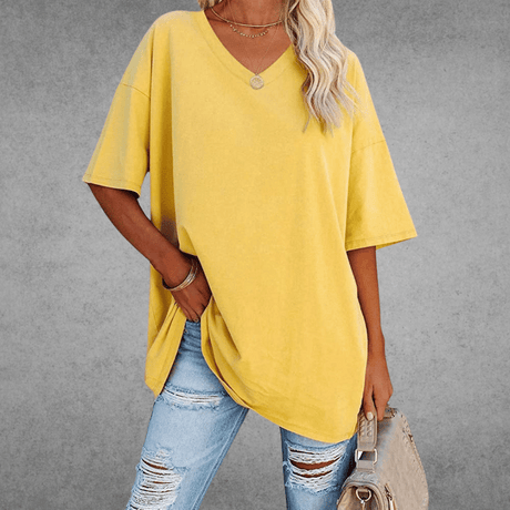 Kvinders Oversize T-shirt med V-hals
