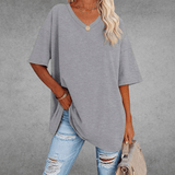 Kvinders Oversize T-shirt med V-hals