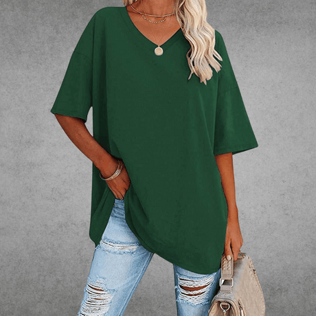Kvinders Oversize T-shirt med V-hals