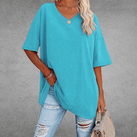 Kvinders Oversize T-shirt med V-hals