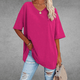 Kvinders Oversize T-shirt med V-hals