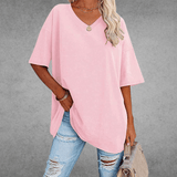 Kvinders Oversize T-shirt med V-hals
