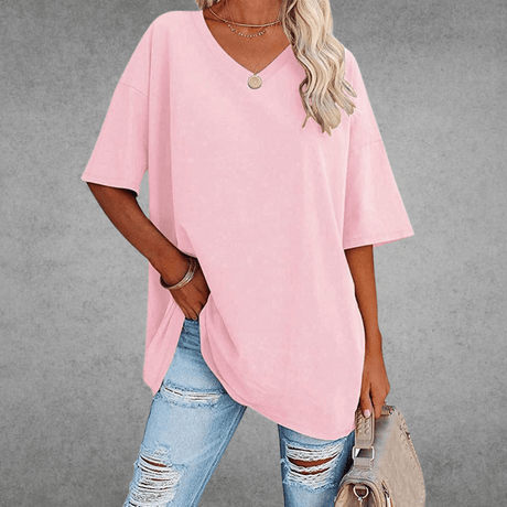 Kvinders Oversize T-shirt med V-hals