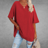 Kvinders Oversize T-shirt med V-hals