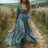 Kvinders Boho Maxi Kjole med Lange Ærmer og Blomsterprint 1