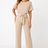 Kvinders Buksedragt med Bindebælte - Elegant Jumpsuit 0