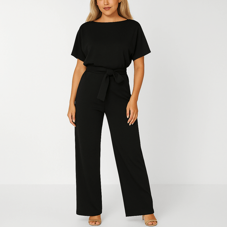 Kvinders Buksedragt med Bindebælte - Elegant Jumpsuit 3