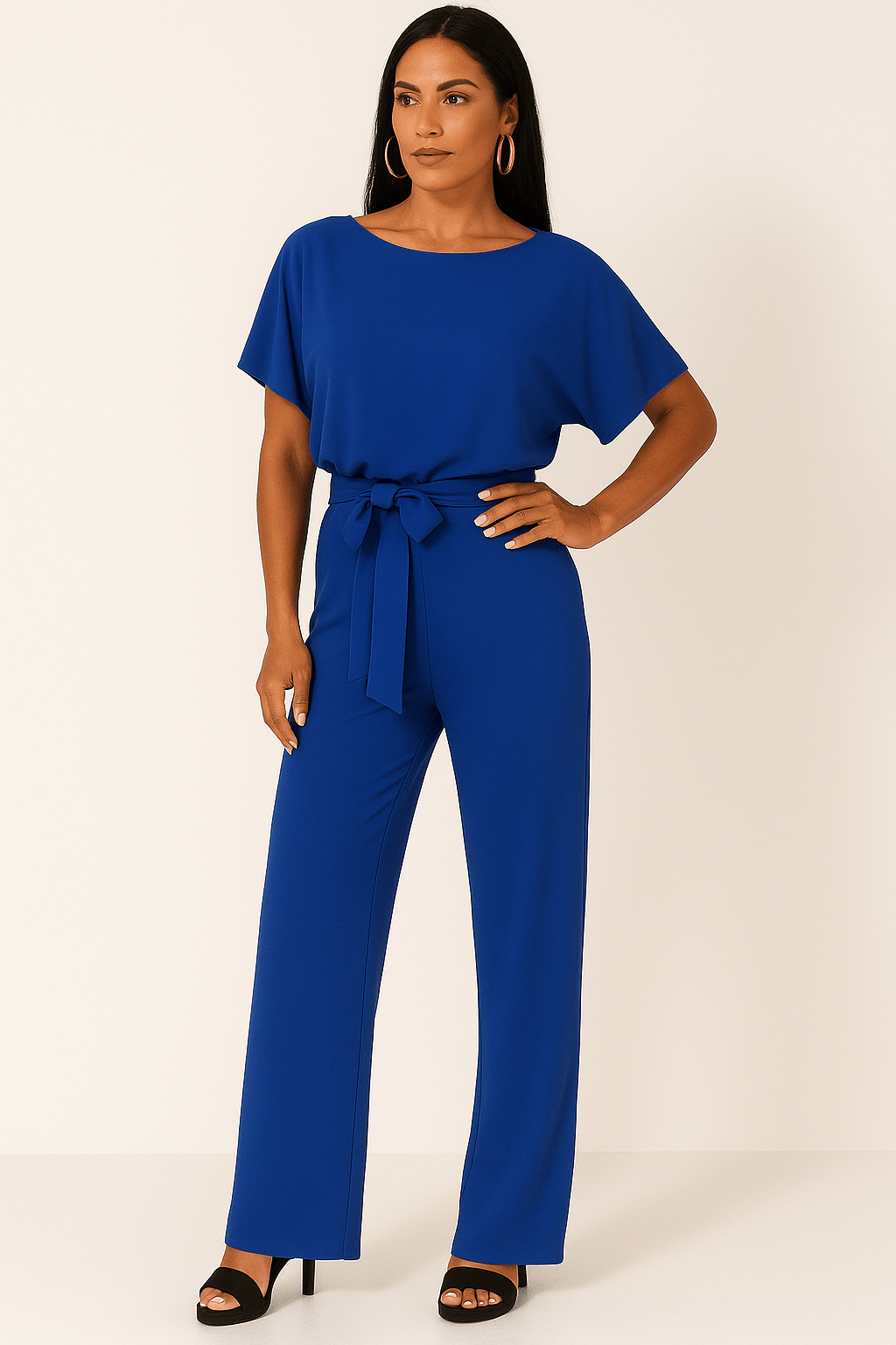Kvinders Buksedragt med Bindebælte - Elegant Jumpsuit 6