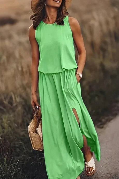Kvinders Maxi Kjole med Slids - Elegant og Komfortabel Design 4