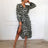 Kvinders Slå-Om-Kjole med Leopardprint Elegant Design 1
