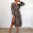 Kvinders Slå-Om-Kjole med Leopardprint Elegant Design 2