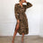 Kvinders Slå-Om-Kjole med Leopardprint Elegant Design 3