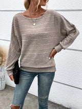 Kvinders Struktureret Sweater med Flagermusærmer 1