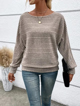 Kvinders Struktureret Sweater med Flagermusærmer 2