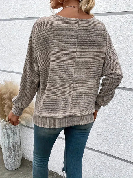 Kvinders Struktureret Sweater med Flagermusærmer 4