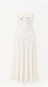 Kvinders Transparent Maxi Kjole med Blomsterdesign 0