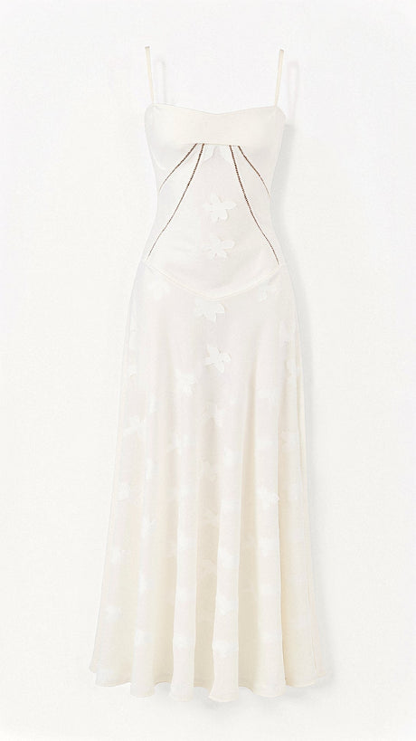 Kvinders Transparent Maxi Kjole med Blomsterdesign 0