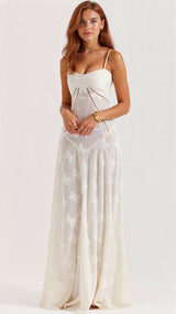 Kvinders Transparent Maxi Kjole med Blomsterdesign 1
