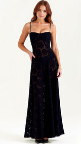 Kvinders Transparent Maxi Kjole med Blomsterdesign 3