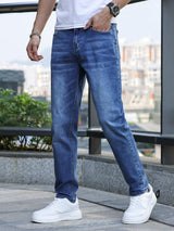 Mænds Denimjeans med Medium Stretch - Klassisk 5-Lommers Design
