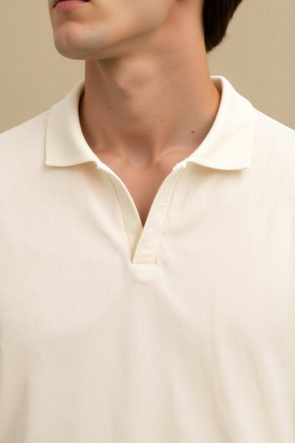 Mænds Kortærmet Poloshirt med V-hals