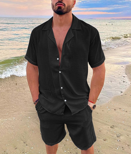 Mænds Kortærmet Sommerlinned Sæt