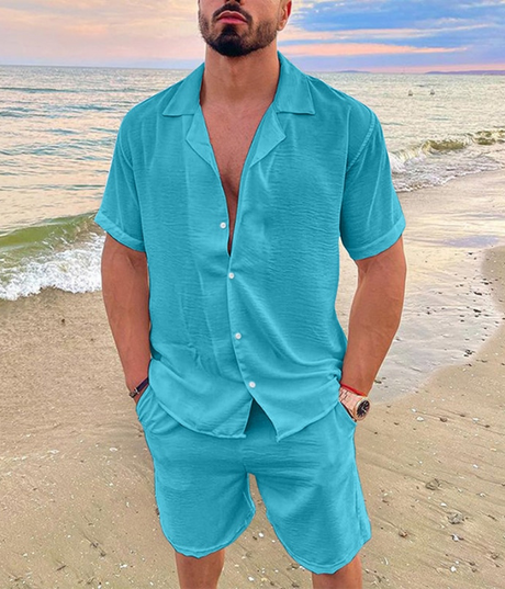 Mænds Kortærmet Sommerlinned Sæt