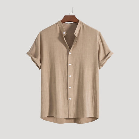 Mænds Linned Kortærmet Skjorte og Bukser Sæt