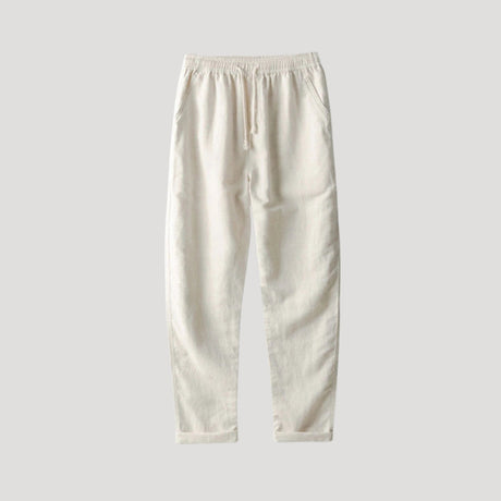 Mænds Linned Kortærmet Skjorte og Bukser Sæt