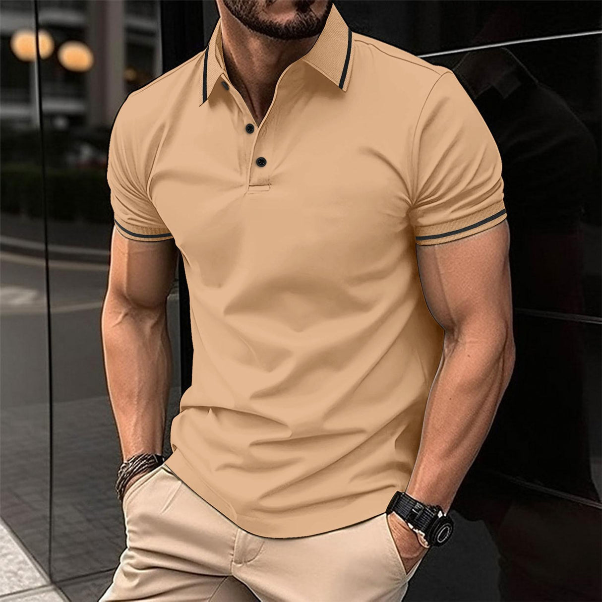 Mænds Poloshirt med Klassisk Stil