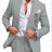 Mænds Linned Bryllupsdragt 2-Delt Sæt til Sommerbegivenheder 10