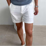 Mænds Vintage Linned Strandshorts 3