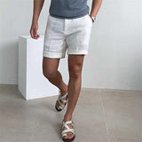 Mænds Vintage Linned Strandshorts 4