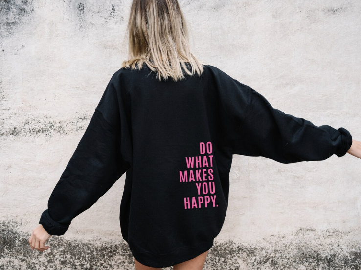 Oversized Hættetrøje til Kvinder med Inspirerende Budskab