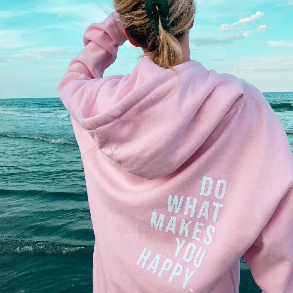 Oversized Hættetrøje til Kvinder med Inspirerende Budskab