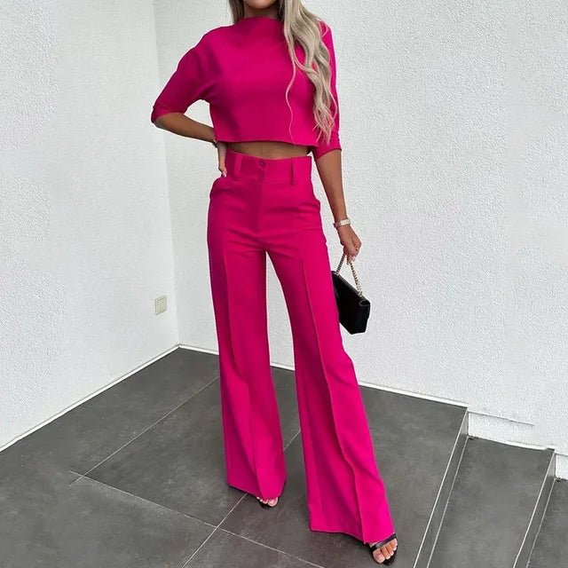 Sæt Dame - Tøjsæt til Kvinder med Cropped Top og Vide Bukser 3