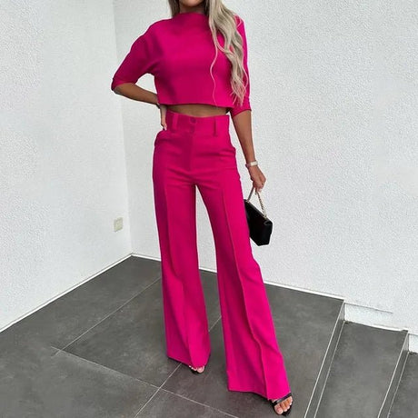 Sæt Dame - Tøjsæt til Kvinder med Cropped Top og Vide Bukser 3