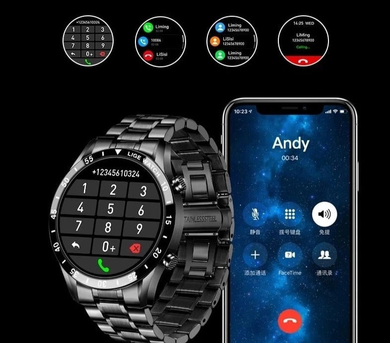 Smartwatch til Mænd | Multisport & Sundhedstracker | Bluetooth Opkald