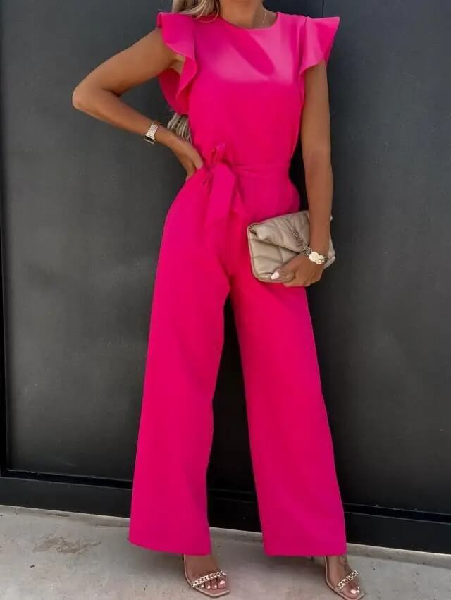 Elegant og Komfortabel Jumpsuit med Sommerfugleærmer