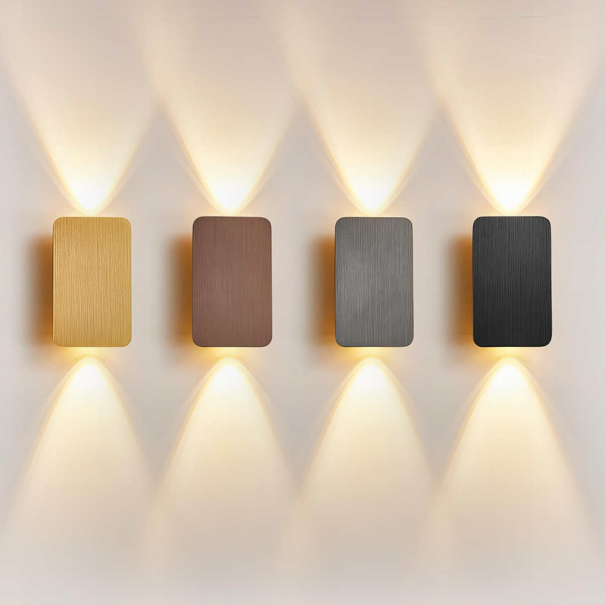 Minimalistisk LED Væglampe i Træ - Varmt og Koldt Lys