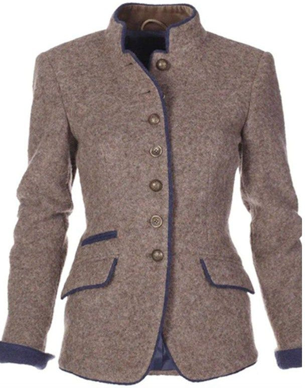 Elegant Damejakke med Tidløst Ensfarvet Design