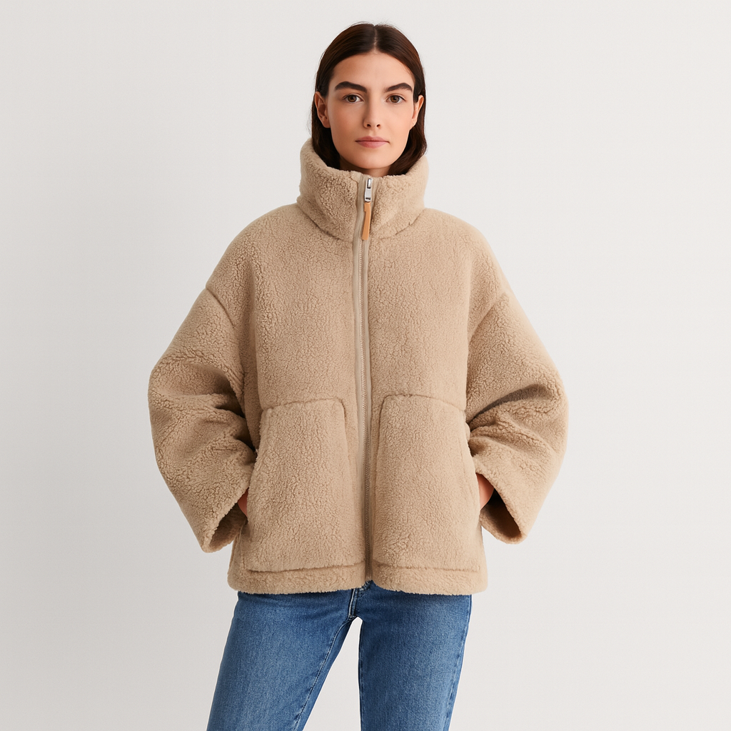 Women's Teddy Fleece Jacket – Soft, Warm & Minimalist Design